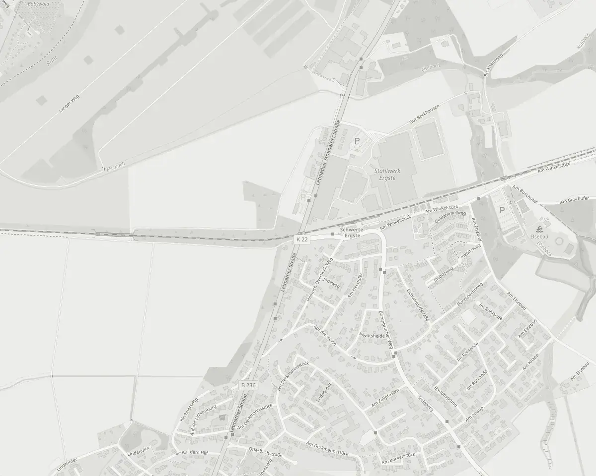 Stadtplan von Schwerte-Ergste mit der Lage von Hermes Technologie am Bürenbrucher Weg