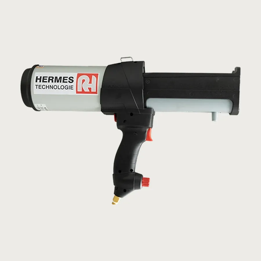 Vollautomatische pneumatische Kartuschenpresse HermesGun400 Version B für Doppelkammerkartuschen 2 x 200 ml